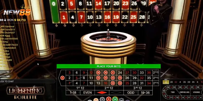 Khám phá các cửa đặt cược có trong Lightning Roulette